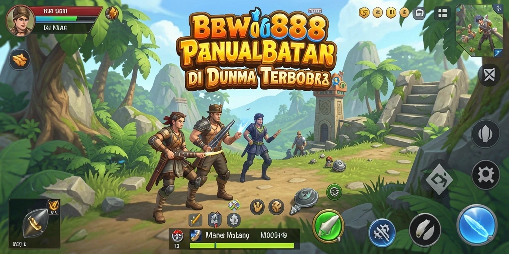 Screenshot utama BW888 menampilkan eksplorasi dunia terbuka yang megah.