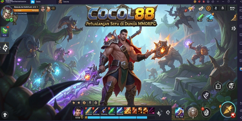 Screenshot COCOL88 menampilkan pertarungan seru di dunia MMORPG.