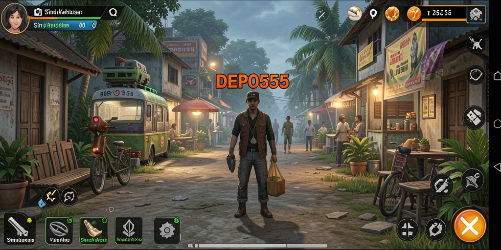 Gambaran tangkapan layar gameplay DEPO555 yang menarik dan mendalam.