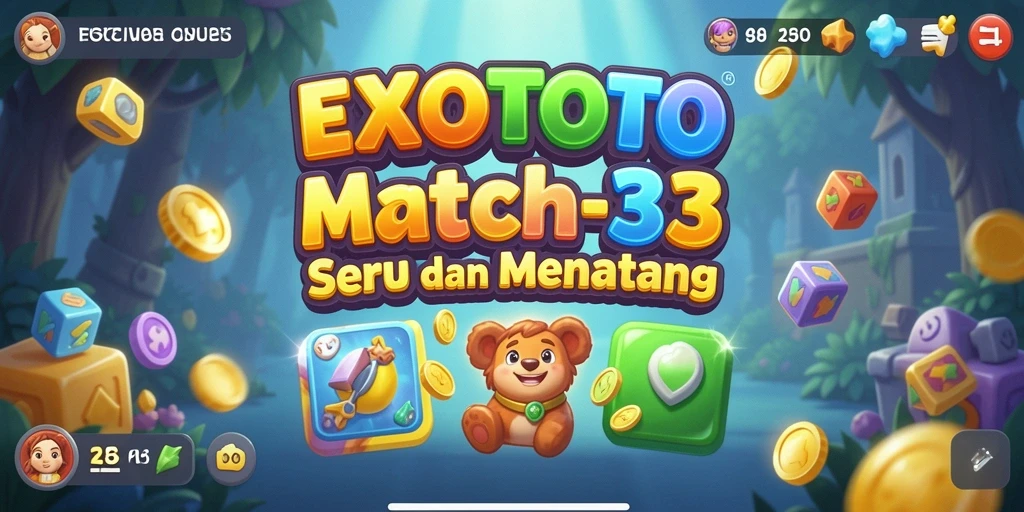 Tangkapan layar gameplay EXOTOTO menampilkan momen mencocokkan bola yang penuh warna.