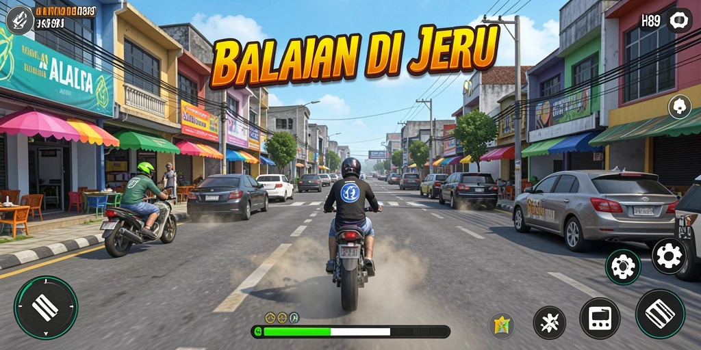 Tampilan gameplay intens saat balapan di H89.