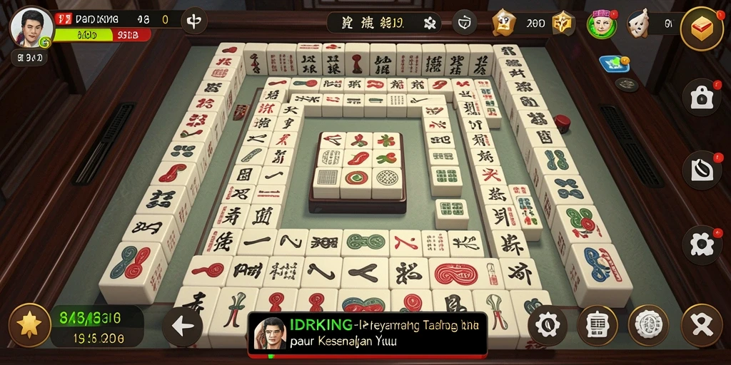 Screenshot utama IDRKING menunjukkan gameplay Mahjong yang seru dan menantang.