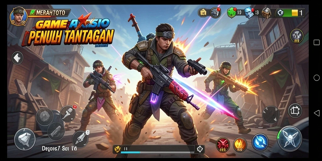 Screenshot gameplay MERAHTOTO yang menunjukkan aksi seru.
