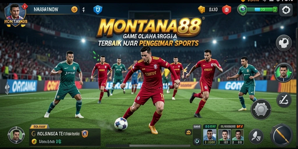 Tampilan aksi seru dalam gameplay MONTANA88 di arena olahraga.