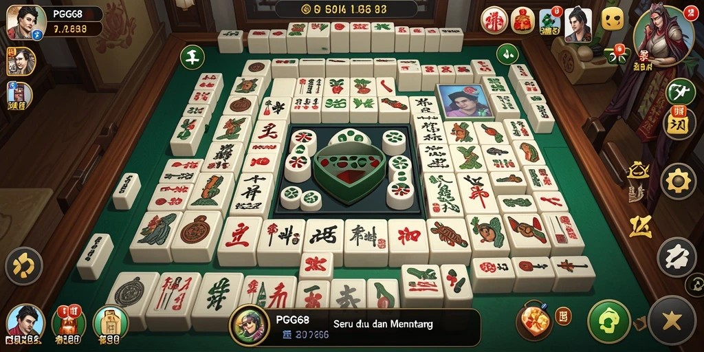 Tampilan gameplay menarik dari PGG68 dengan papan Mahjong yang menantang.