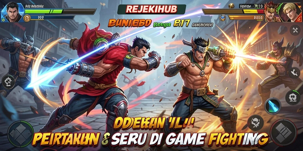 Screenshot menampilkan aksi pertarungan seru dalam REJEKIHUB.