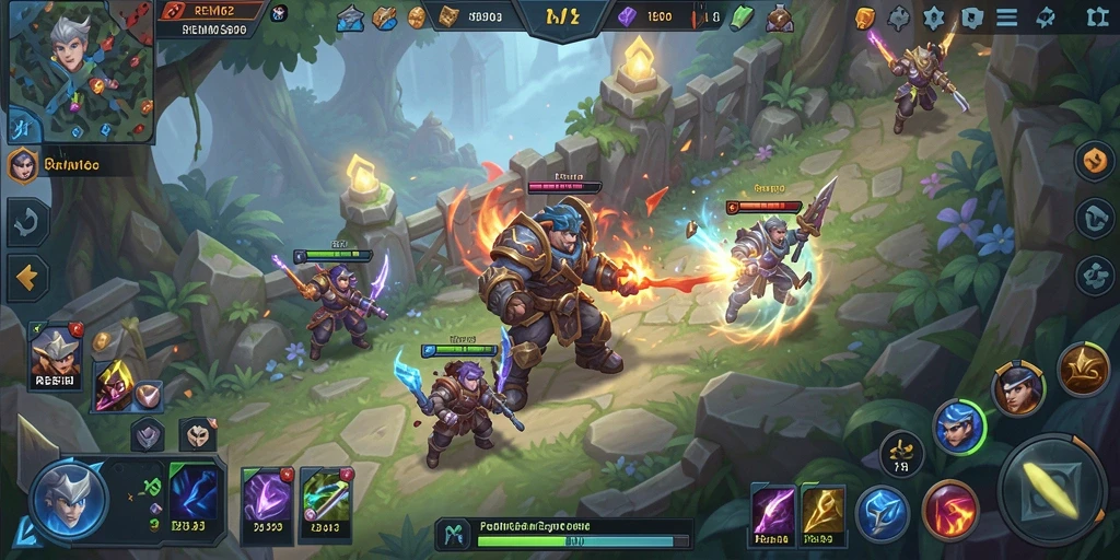 Tampilan gameplay MOBA yang menegangkan di REMI62