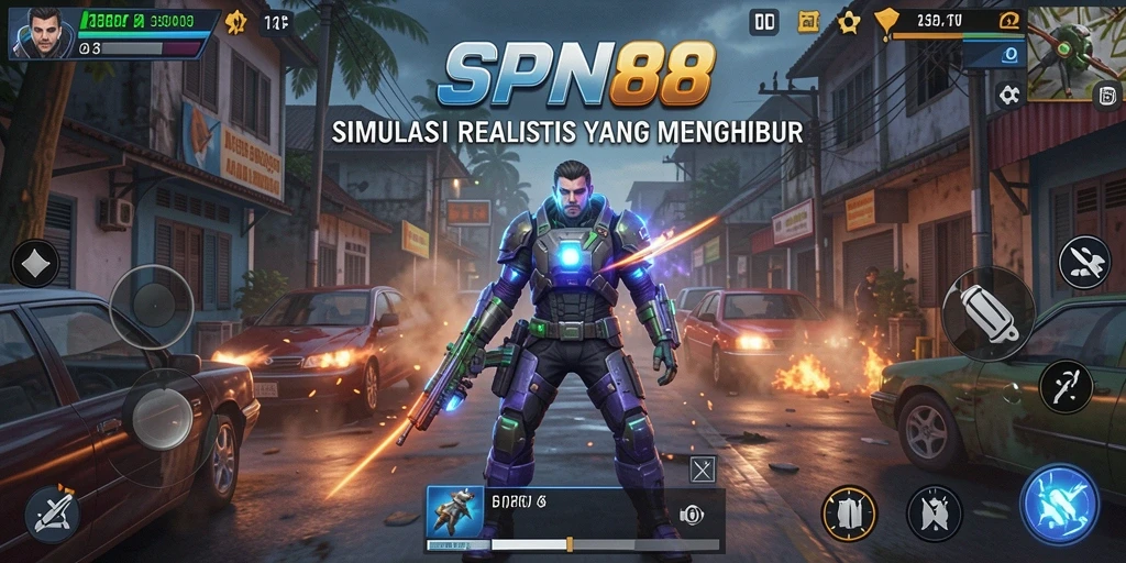 Tangkapan layar gameplay SPN88 yang menampilkan simulasi mendalam.